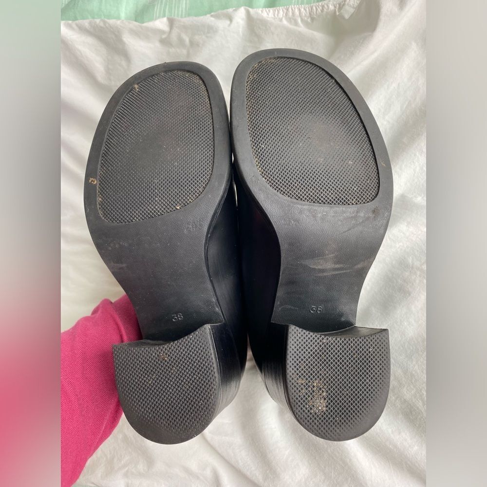 90s Heeled Loafer Black Leather Nine West Shoes - Picture 7 of 9